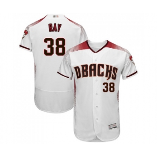 Men's Arizona Diamondbacks #38 Robbie Ray White Home Authentic Collection Flex Base Baseball Jersey - Ujersey
