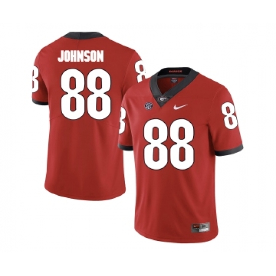 Georgia Bulldogs 88 Toby Johnson Red College Football Jersey - Ujersey