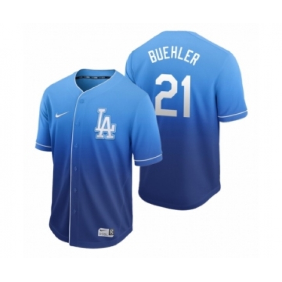 Men's Los Angeles Dodgers #21 Walker Buehler Royal Fade Nike Jersey - Ujersey