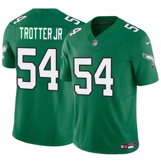 Men's Philadelphia Eagles #54 Jeremiah Trotter Jr Green 2024 Draft F.U.S.E. Vapor Untouchable Throwback Limited Football Stitched Jersey - Ujersey