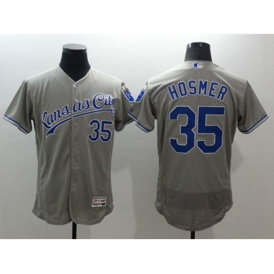 Men's Kansas City Royals #35 Eric Hosmer Gray Stitched Baseball Jersey - Ujersey