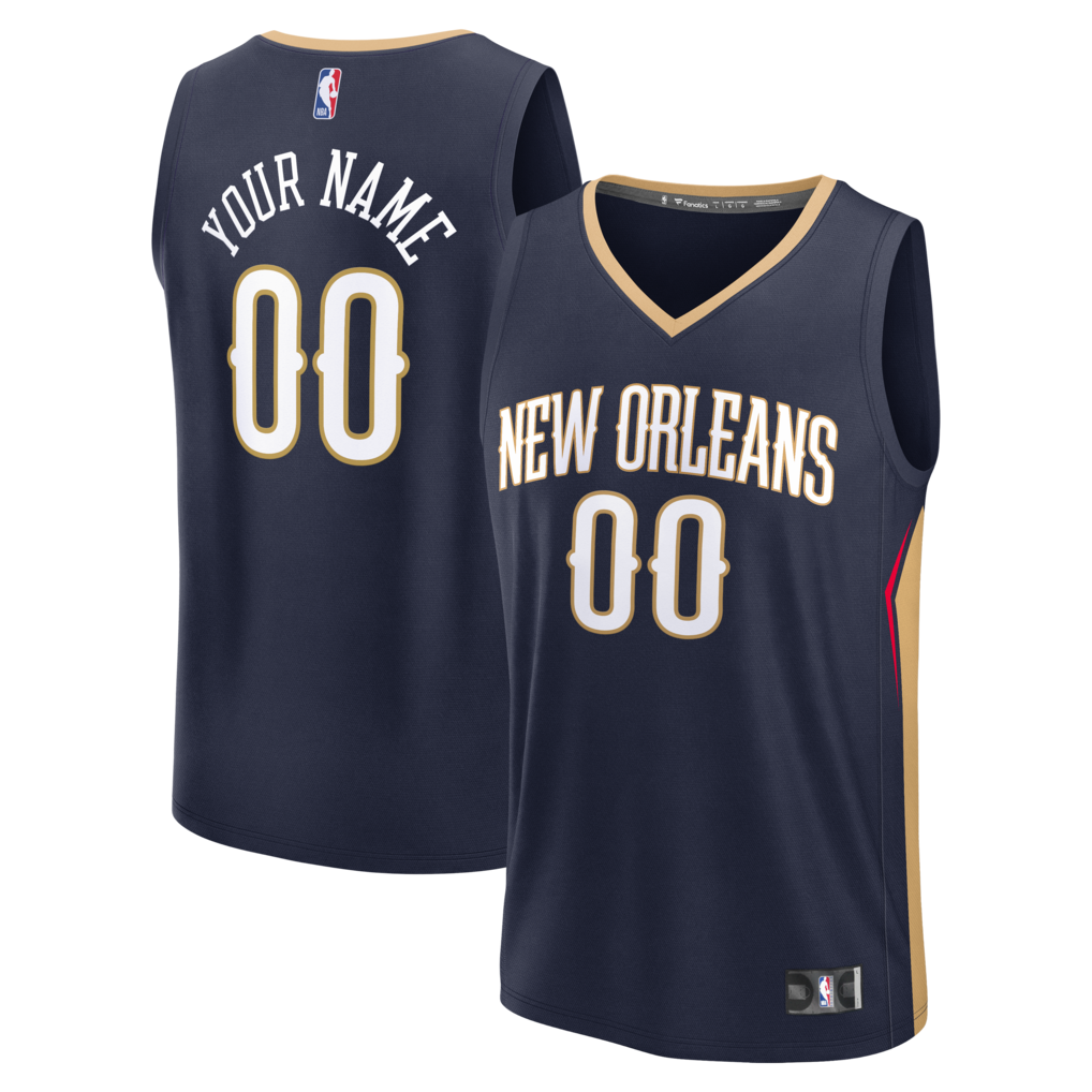 Men's New Orleans Pelicans Fanatics Navy Fast Break Custom Jersey - Icon Edition - Ujersey