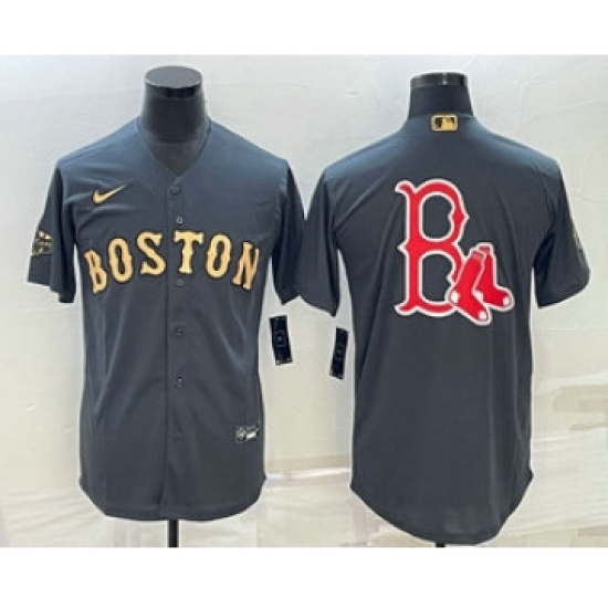 Men's Boston Red Sox Big Logo Grey 2022 All Star Stitched Cool Base Nike Jersey - Ujersey