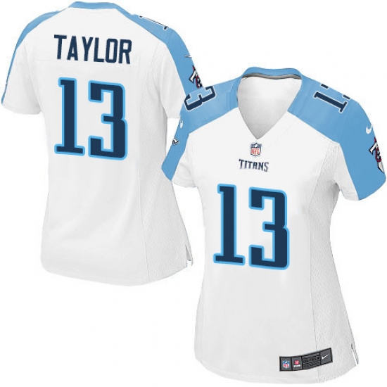 Women's Nike Tennessee Titans #13 Taywan Taylor Game White NFL Jersey - Ujersey