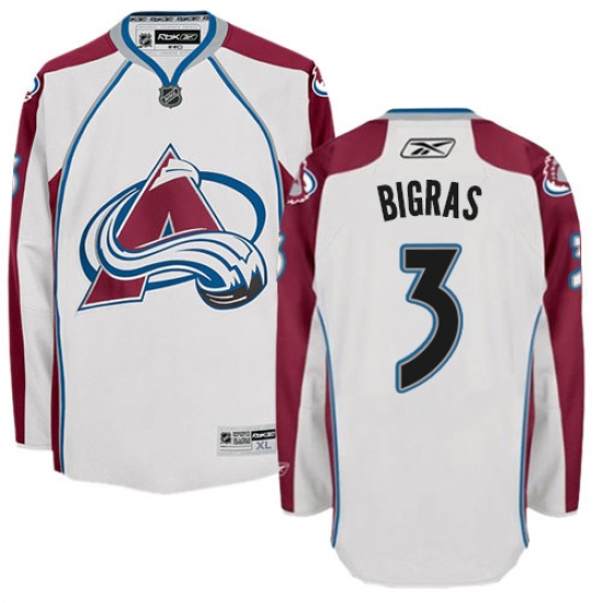 Women's Reebok Colorado Avalanche #3 Chris Bigras Authentic White Away NHL Jersey - Ujersey