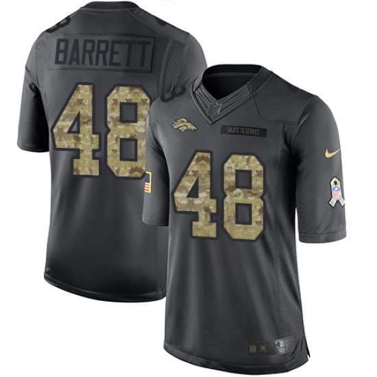 Men's Nike Denver Broncos #48 Shaquil Barrett Limited Black 2016 Salute to Service NFL Jersey - Ujersey
