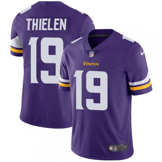 Youth Nike Minnesota Vikings #19 Adam Thielen Purple Team Color Vapor Untouchable Limited Player NFL Jersey - Ujersey