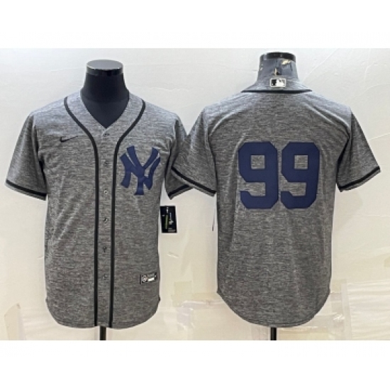 Men's New York Yankees #99 Aaron Judgey No Name Grey Gridiron Cool Base Stitched Jerseys - Ujersey