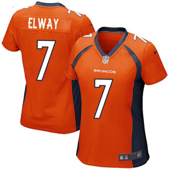 Women's Nike Denver Broncos #7 John Elway Game Orange Team Color NFL Jersey - Ujersey
