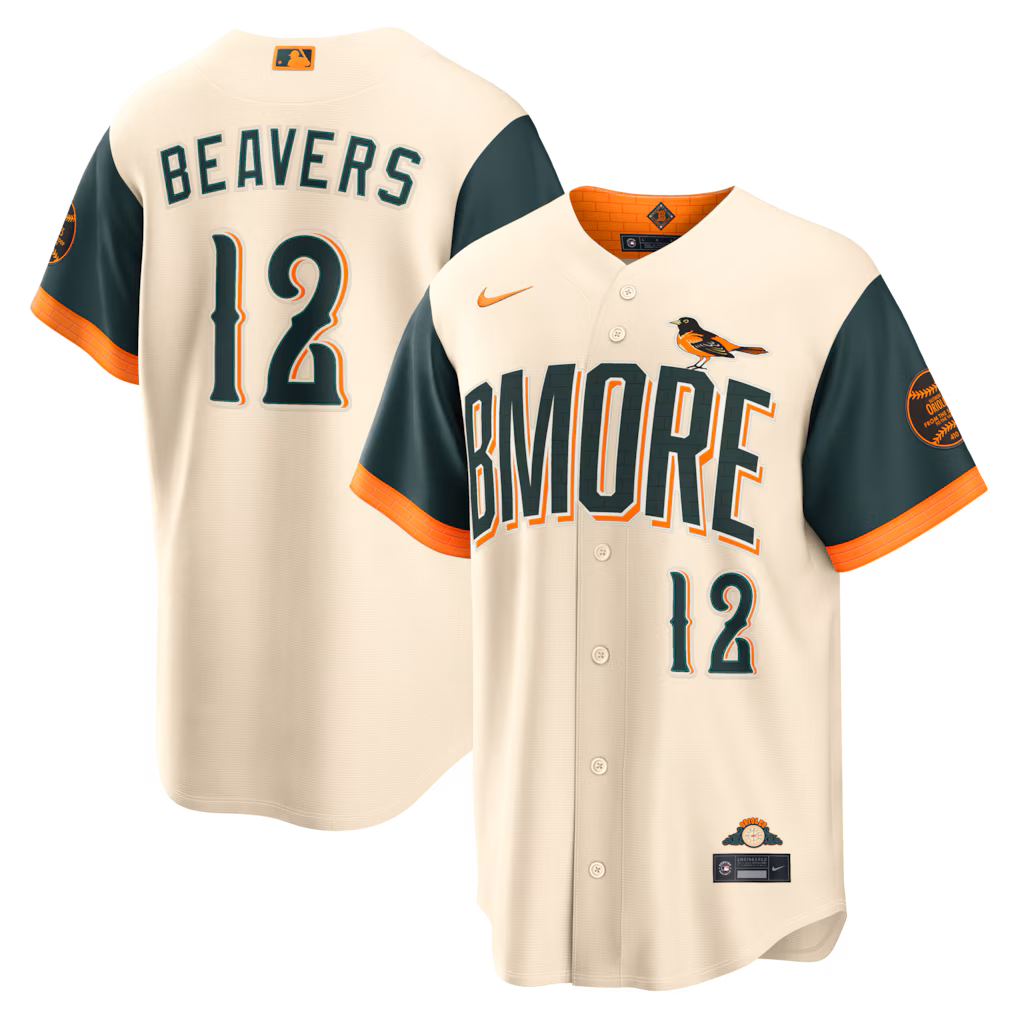 Men's Baltimore Orioles Dylan Beavers Nike Cream 2026 City Connect Stadium Jersey - Ujersey