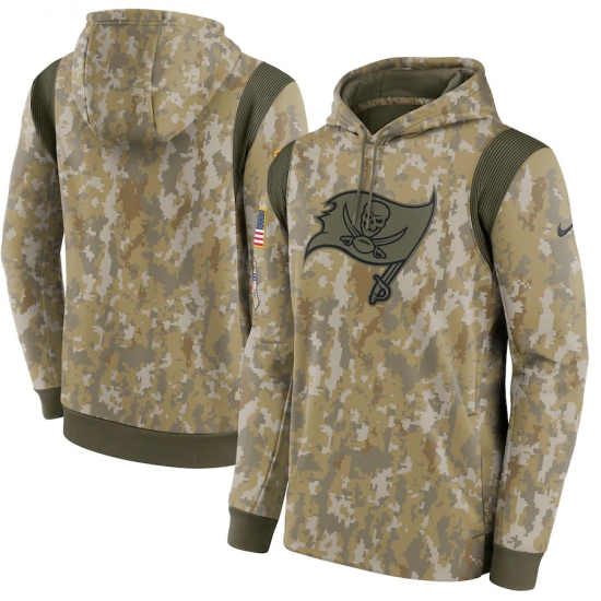 Men's Tampa Bay Buccaneers Nike Camo 2021 Salute To Service Therma Performance Pullover Hoodie - Ujersey