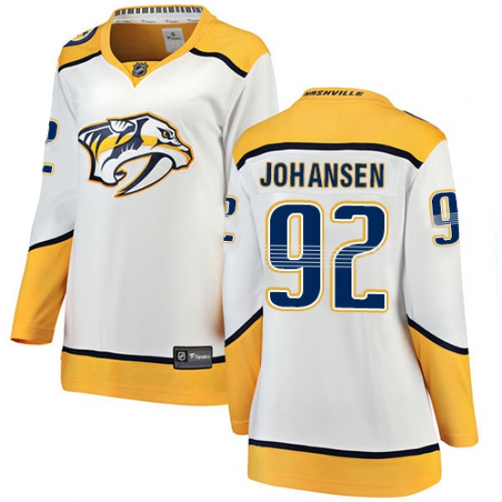 Women's Nashville Predators #92 Ryan Johansen Fanatics Branded White Away Breakaway NHL Jersey - Ujersey