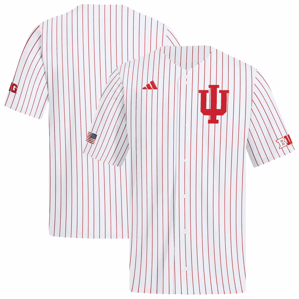 Men's adidas White Indiana Hoosiers Home Replica Baseball Jersey