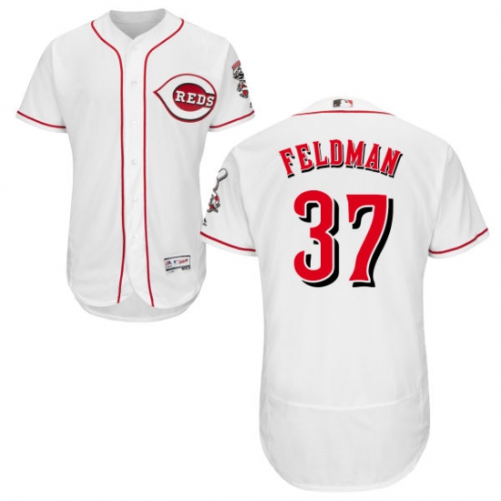 Men's Majestic Cincinnati Reds #37 Scott Feldman White Flexbase Authentic Collection MLB Jersey - Ujersey