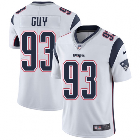Men's Nike New England Patriots #93 Lawrence Guy White Vapor Untouchable Limited Player NFL Jersey - Ujersey