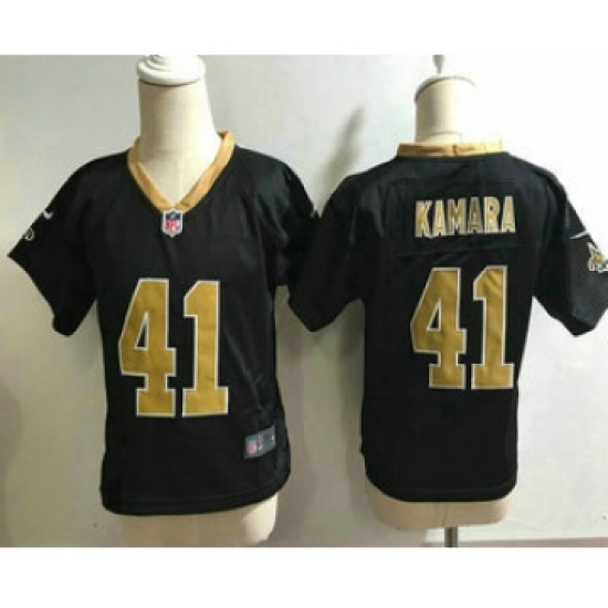 Toddler New Orleans Saints #41 Alvin Kamara Black Team Color Stitched NFL Nike Game Jersey - Ujersey