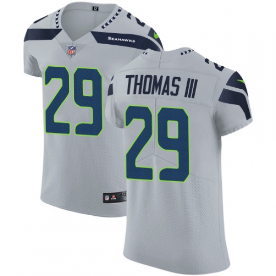Men's Nike Seattle Seahawks #29 Earl Thomas III Grey Alternate Vapor Untouchable Elite Player NFL Jersey - Ujersey