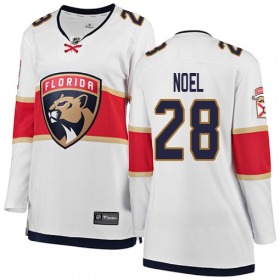 Women's Florida Panthers #28 Serron Noel Authentic White Away Fanatics Branded Breakaway NHL Jersey - Ujersey