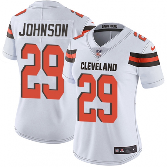 Women's Nike Cleveland Browns #29 Duke Johnson White Vapor Untouchable Limited Player NFL Jersey - Ujersey