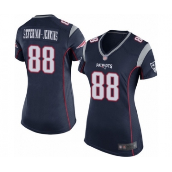 Women's New England Patriots #88 Austin Seferian-Jenkins Game Navy Blue Team Color Football Jersey - Ujersey