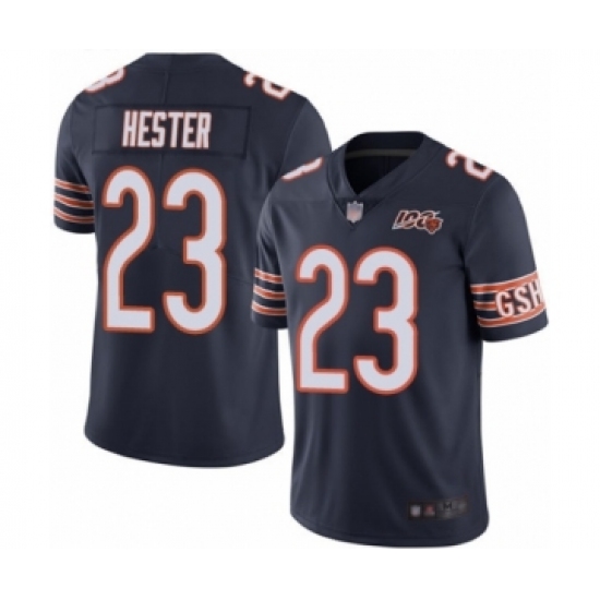 Men's Chicago Bears #23 Devin Hester Navy Blue Team Color 100th Season Limited Football Jersey - Ujersey