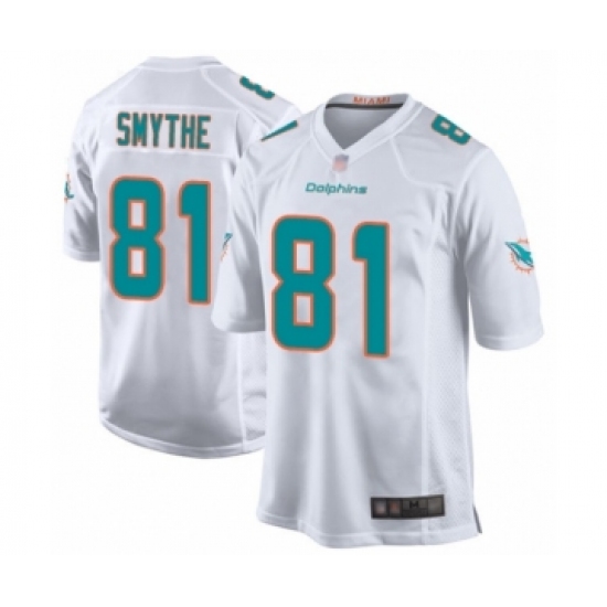 Men's Miami Dolphins #81 Durham Smythe Game White Football Jersey - Ujersey