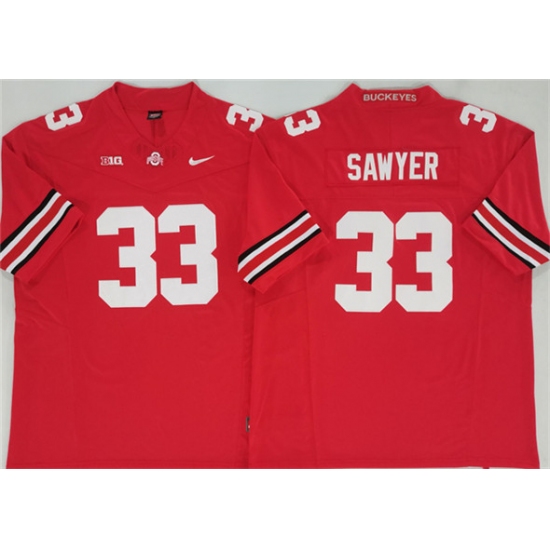 Men's Ohio State Buckeyes #33 Jack Sawyer Red 2025 F.U.S.E. Limited Stitched Jersey