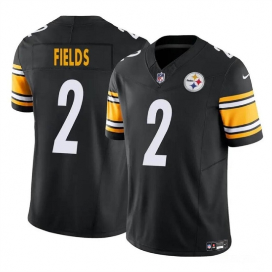 Men's Pittsburgh Steelers #2 Justin Fields Black F.U.S.E. Vapor Untouchable Limited Football Stitched Jersey - Ujersey