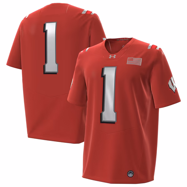 Men's Under Armour #1 Red Wisconsin Badgers 2026 Lambeau Field Collection Replica Football Jersey - Ujersey