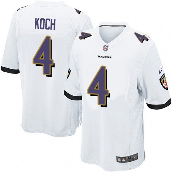Men's Nike Baltimore Ravens #4 Sam Koch Game White NFL Jersey - Ujersey