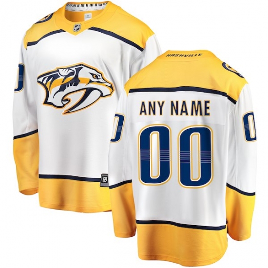 Men's Nashville Predators Fanatics Branded White Away Breakaway Custom Jersey