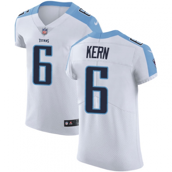 Men's Nike Tennessee Titans #6 Brett Kern White Vapor Untouchable Elite Player NFL Jersey - Ujersey