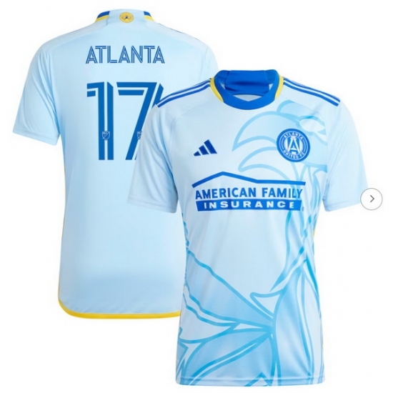 Men's Atlanta United FC #17 adidas Light Blue 2024 The Resurgens Kit Replica Player Jersey - Ujersey