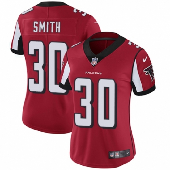 Women's Nike Atlanta Falcons #30 Ito Smith Red Team Color Vapor Untouchable Limited Player NFL Jersey - Ujersey