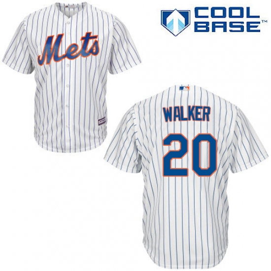 Men's Majestic New York Mets #20 Neil Walker Replica White Home Cool Base MLB Jersey - Ujersey