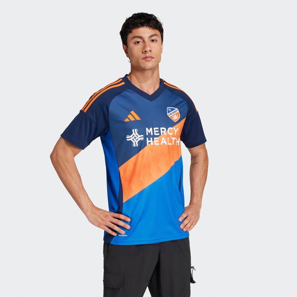 Men's FC Cincinnati adidas Blue 2025 Orange and Blue Legacy Kit Replica Jersey - Ujersey