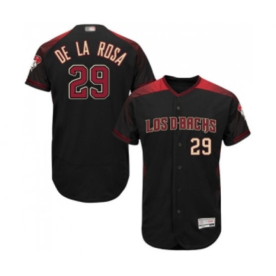 Men's Arizona Diamondbacks #29 Jorge De La Rosa Black Alternate Authentic Collection Flex Base Baseball Jersey - Ujersey