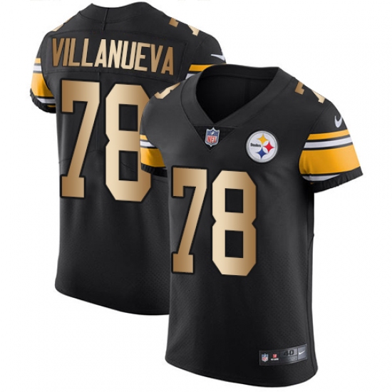 Men's Nike Pittsburgh Steelers #78 Alejandro Villanueva Black/Gold Vapor Untouchable Elite Player NFL Jersey - Ujersey