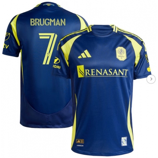Mens Nashville SC Gastón Brugman adidas Navy 2025 The Heart Of Nashville Kit Authentic Player Jersey - Ujersey
