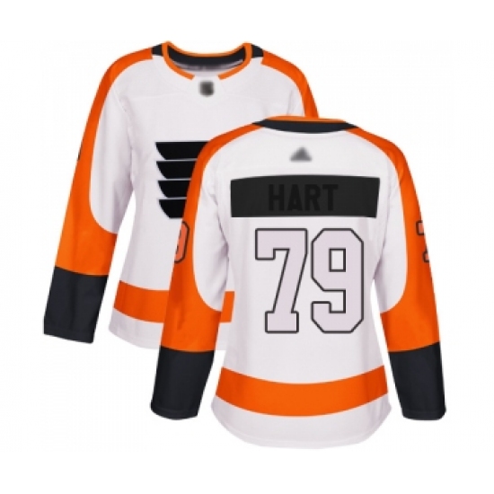 Women's Philadelphia Flyers #79 Carter Hart Authentic White Away Hockey Jersey
