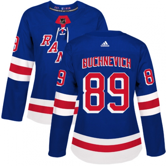 Women's Adidas New York Rangers #89 Pavel Buchnevich Premier Royal Blue Home NHL Jersey - Ujersey