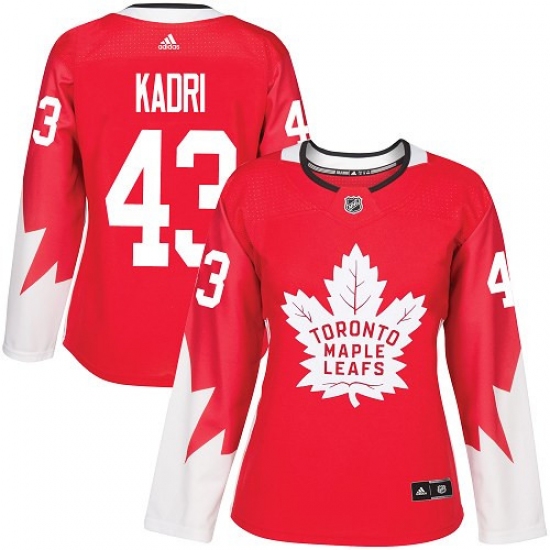 Women's Reebok Toronto Maple Leafs #43 Nazem Kadri Authentic Red Alternate NHL Jersey