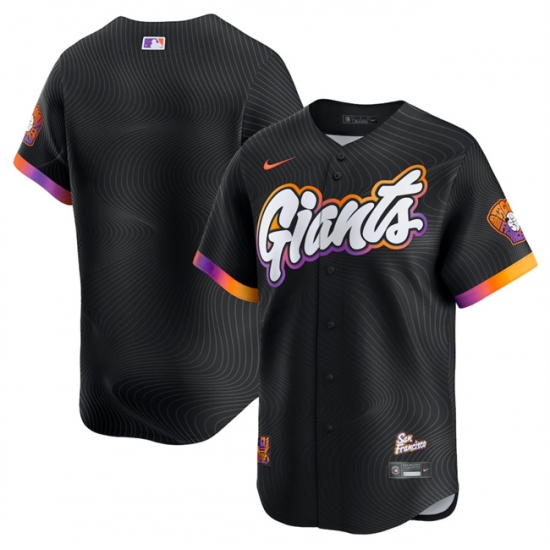 Men's San Francisco Giants Blank Anthracite 2025 City Connect Limited Stitched Baseball Jersey - Ujersey