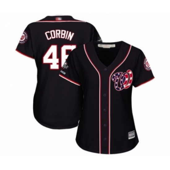 Women's Washington Nationals #46 Patrick Corbin Authentic Navy Blue Alternate 2 Cool Base 2019 World Series Champions Baseball Jersey - Ujersey