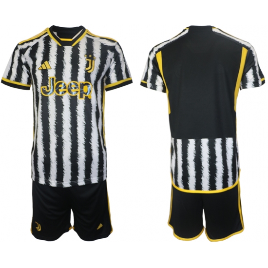 Men's Juventus FC  Blank Black Stripe 2023-24 Home Soccer Jersey