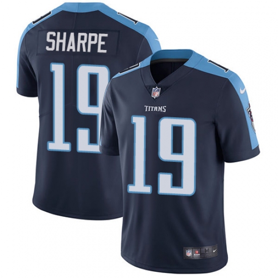 Men's Nike Tennessee Titans #19 Tajae Sharpe Navy Blue Alternate Vapor Untouchable Limited Player NFL Jersey - Ujersey