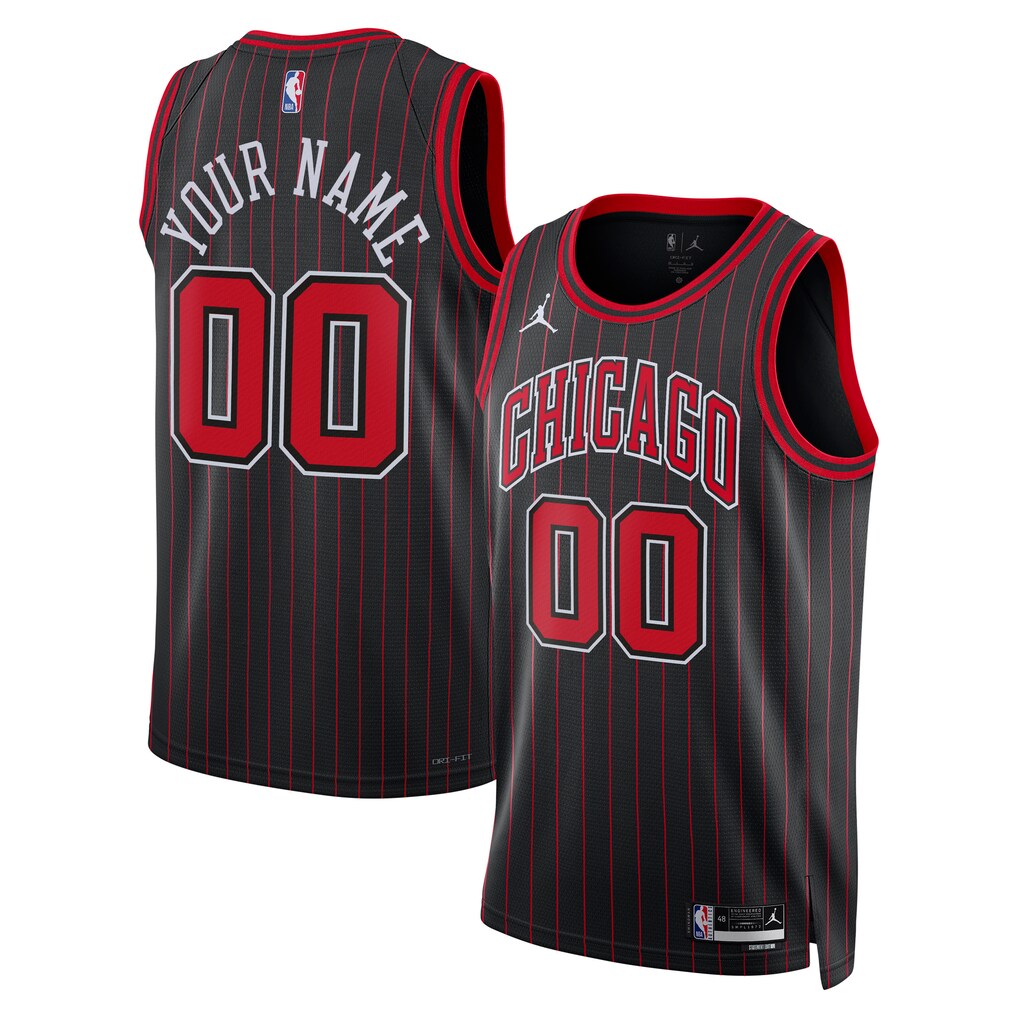 Unisex Chicago Bulls Jordan Brand Black Swingman Custom Jersey - Statement Edition - Ujersey