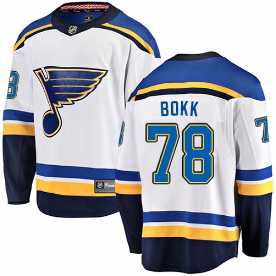 Men's St. Louis Blues #78 Dominik Bokk Fanatics Branded White Away Breakaway NHL Jersey - Ujersey