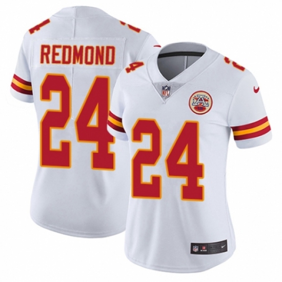 Women's Nike Kansas City Chiefs #24 Will Redmond White Vapor Untouchable Elite Player NFL Jersey
