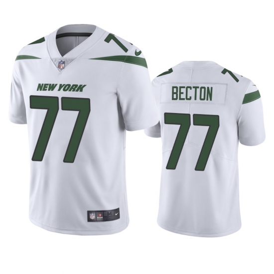 Men's New York Jets #77 Mekhi Becton White 2020 NFL Draft Vapor Limited Jersey - Ujersey